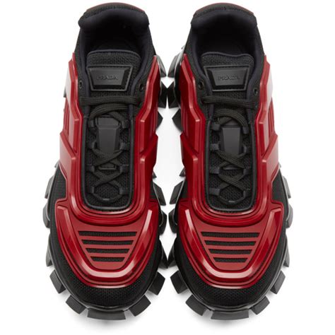 prada shoes red and black